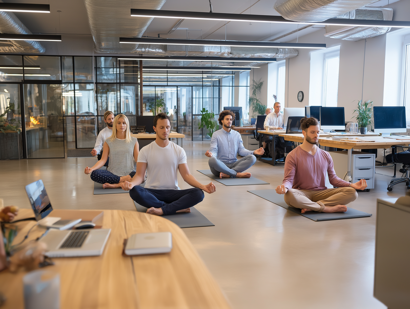 aktiv-tagen-bild.jpg Menschen in verschiedenen Yoga-Posen auf Matten – drinnennin ruhiger Atmosphäre.